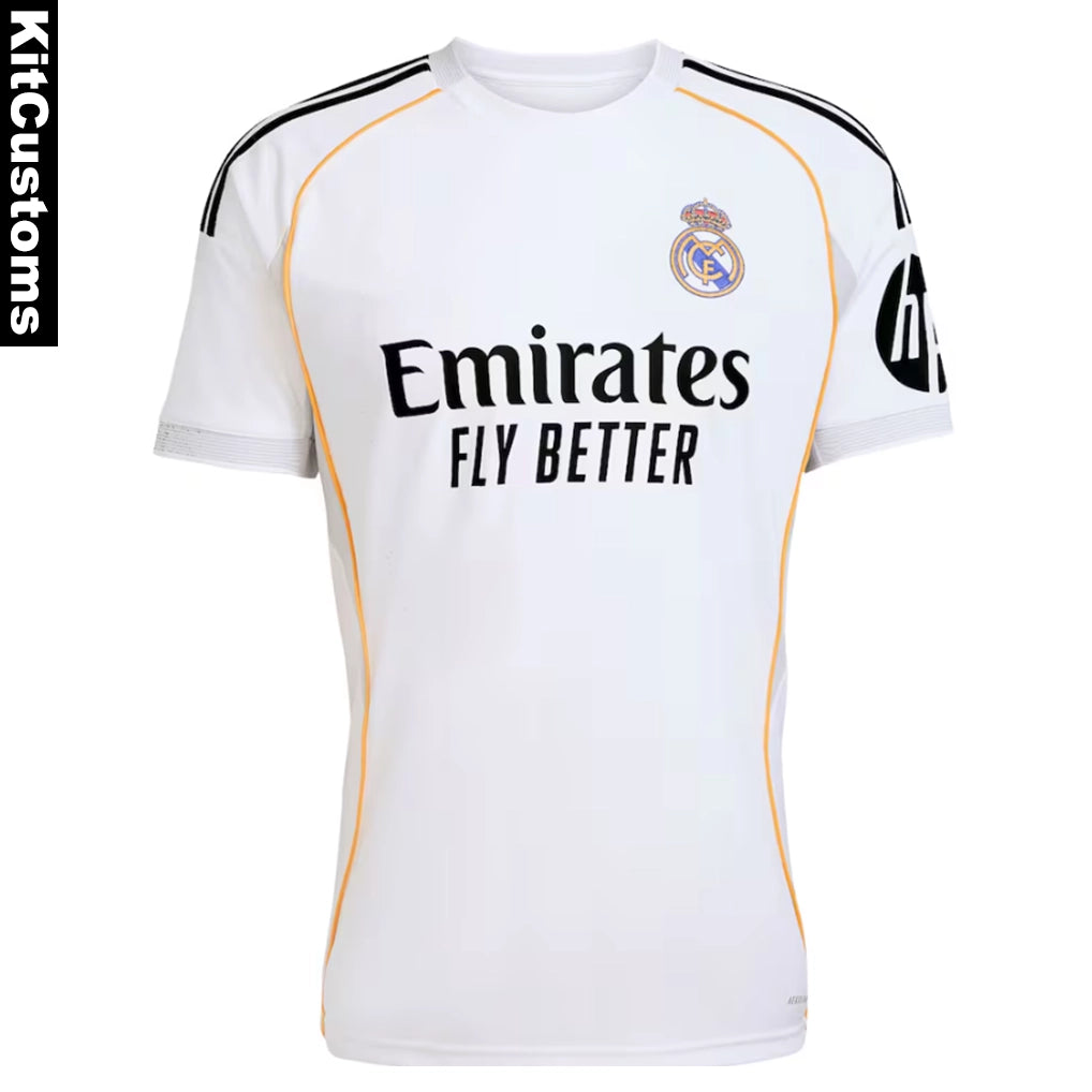 Real Madrid 25/26 Home Custom Football Shirt – Bellingham #5 | KitCustoms™