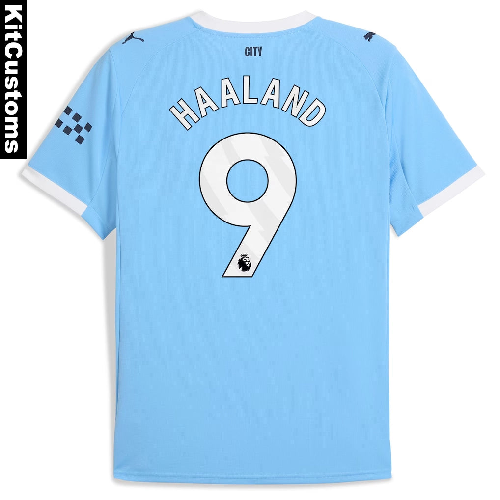 Manchester City 25/26 Home Custom Football Shirt – Haaland #9 | KitCustoms™