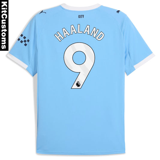 Manchester City 25/26 Home Custom Football Shirt – Haaland #9 | KitCustoms™