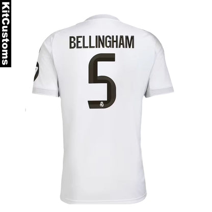 Real Madrid 25/26 Home Custom Football Shirt – Bellingham #5 | KitCustoms™