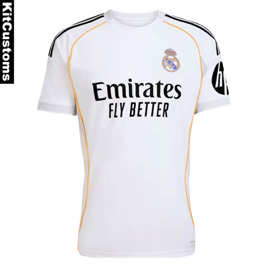 Real Madrid 25/26 Home Custom Football Shirt – Bellingham #5 | KitCustoms™